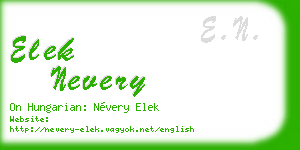 elek nevery business card